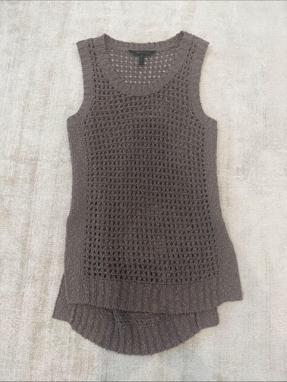 BCBGMAXAZRIA Knit Mesh Top - Brown